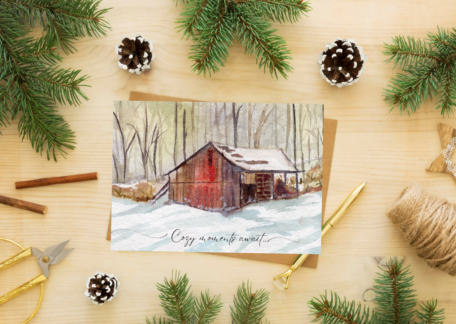 Holiday Cheer: Cozy Memories — A6 Postcards by Aishwarya Ashok